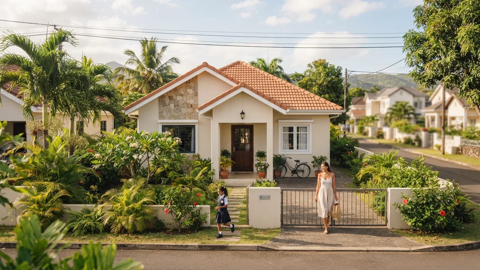 Buyers viewing a residential property for sale in Mauritius